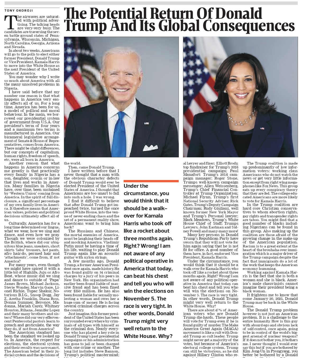 The Potential Return of Donald Trump and Its Global Impact - Excel ...